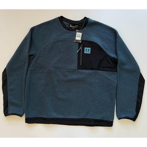 Under Armour Men's Mission Bounce Crew Sweatshirt Blue 1366093-413 Size L NWT - Picture 7 of 12